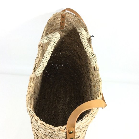 Hearth & Hand With Magnolia Natural Grass Woven Tote Bag 14 X 20” - Picture 8 of 12